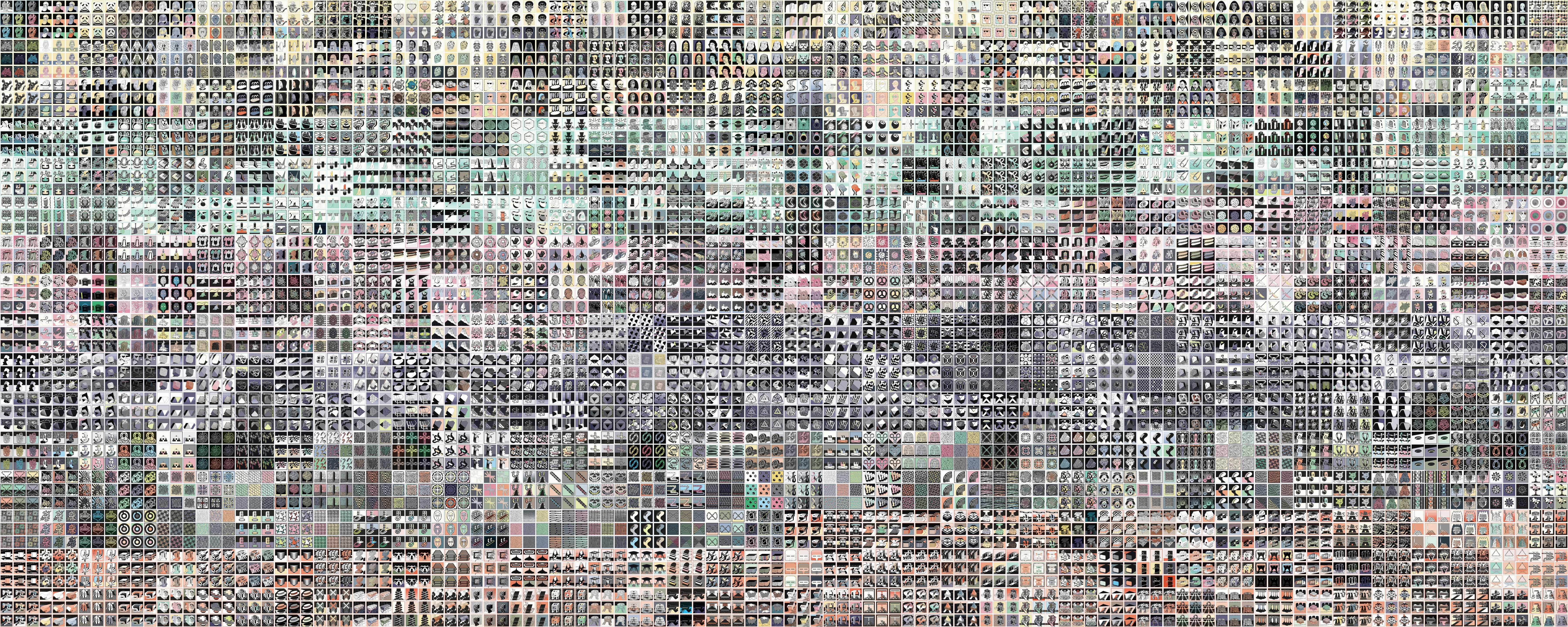 The complete XOMBI digital series — 5,760 works arranged in 640 nine-work suites.
